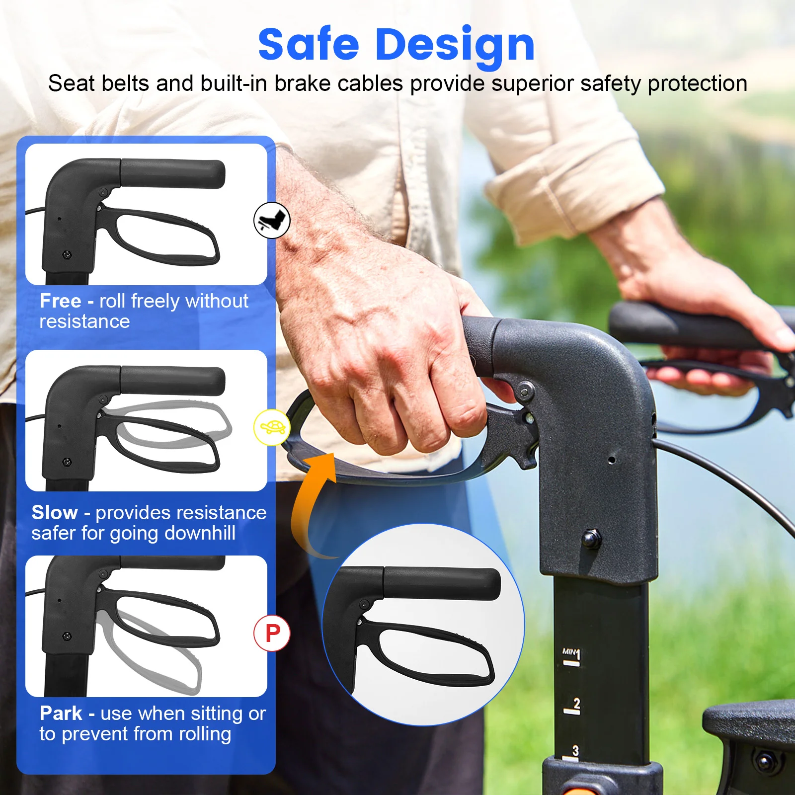 Amazon Listing Design for a 2-in-1 Rollator Transport Chair ecommerce product visual