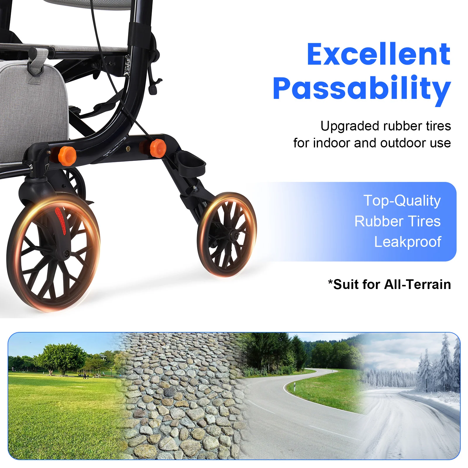 Amazon Listing Design for a 2-in-1 Rollator Transport Chair ecommerce product visual